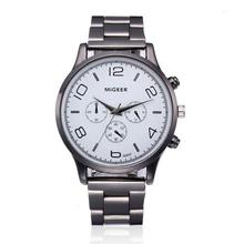 #5001 Leisure High Quality Woman Watch Fashion Men Crystal Stainless Steel Analog Quartz Wrist Watch Bracelet