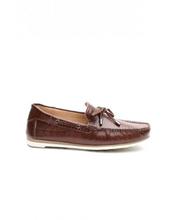 Carlton London Coffee Brown Textured Boat Shoes For Men (CLCLM-1428BR)