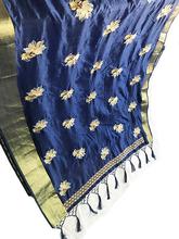 Weaving Designs On Art Silk Navy Blue Function Wear Saree