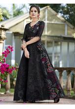 Stylee Lifestyle Black Floral Print With Resham Embroidered Gown Style -1957