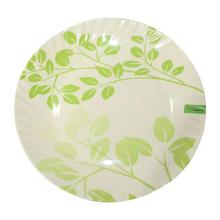 White/Green Melamine Leaf Printed Plates Set - 6 Pcs