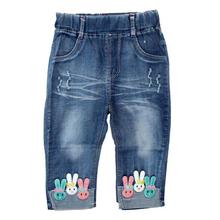 Blue Ankle Cut Jeans For Baby Girls