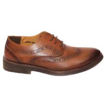 Brown Laser Cut Lace Up Formal Shoes For Men