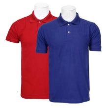 Pack Of 2 100% Cotton Polo T-Shirt For Men - Red/Blue