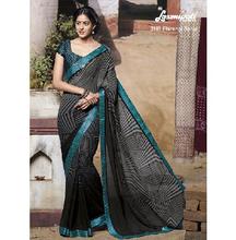 Printed Embroidery Georgette Fancy Saree with Blouse for Women 