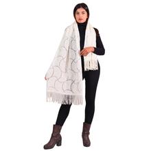 Paislei ivory net pattern stole for women - MG-TS1101