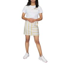 Beige Solid Mini Skirt