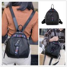 Black Korean Design Canvas Backpack For Women