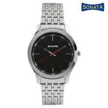 Sonata 77063SM04 Black Dial Analog Watch For Men