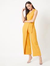 Rule Of Joy Belted Jumpsuit Mustard Yellow  For Women