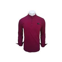 Maroon Stretchable Pure Cotton Kurta Shirt For Men