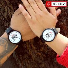 OLEEV White Dial King/Queen Crown Couple Watches For Him/Her