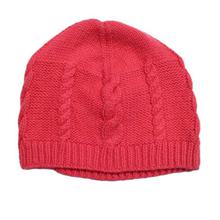 Coral Pink Textured 100% Cashmere Cap