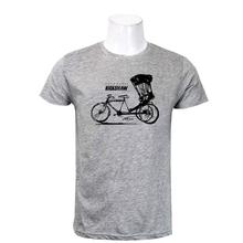 Wosa - White Round Neck Kathmandu Rickshaw Print Half Sleeve Tshirt for Men