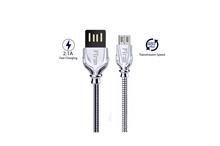 PTron Falcon Pro 2.1A USB To Micro USB Data Cable For Android Smartphones (Silver)