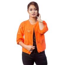 Orange Woolen Shrug For Women