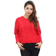 Red Back Ribbon Sweater For Women