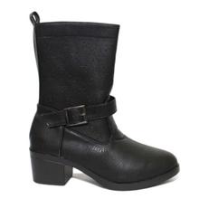 Black Laser-Cut Ankle Boots For Women