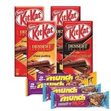 Nestle Kit Kat Bundle 2 [Dessert Delight Truffle(50gm)-Desert Delight Brownie Kubes (50gm)-Munch Nuts Chocolate (35gm)-Munch Chocolate Crunch O'Nuts (32gm)]