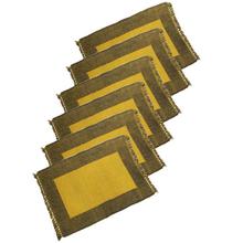 Pack Of 6 Tassel End Table Mat-Black/Yellow