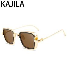 Vintage Steampunk Sunglasses Men Retro Metal Square Eyewear