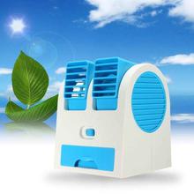 Mini USB Fragrance Air Conditioner Cooling Fan Cooling Portable Desktop Dual Bladeless Air Cooler (Color May Vary)