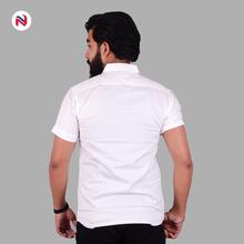 Nyptra White Lining Half Sleeves Cotton Shirt For Men