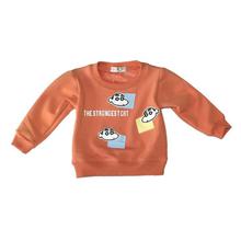 Peach The Strongest Cat Printed Sweatshirt For Baby Boys