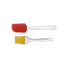 Combo of Bulfyss Silicone Spatula and Kitchen Oil Brush+ Stainless Steel Mini Tar 4.5'' Grater + Fruit Baller Double End Scoop