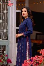 Aamayra Fashion House Viral Navy Blue Woolen Side Slit Long Kurti For Women