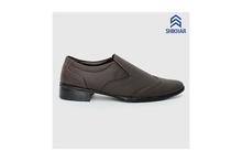 Shikhar Shoes 33029 Brogue Derby Leather Slip On Formal Shoes For Men- Brown