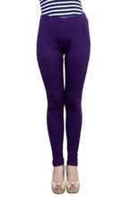 Bright Purple Solid Churidaar Leggings For Women