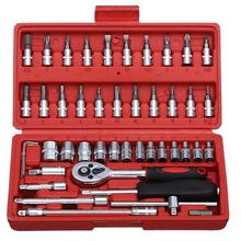 Socket And Screwdriver Bit Set With Ratchet Handle And Tool Box Set