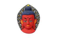 Red Buddha Face Mask Showpiece