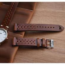 Hand Made Retro Leather Watch Band Hand-Stitched