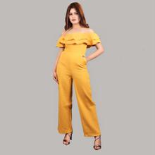 Yellow Off Shoulder Floral Jumpsuit For Women By Nyptra