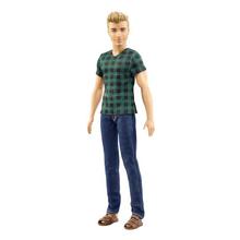 Barbie Multicolored Ken Fashionista Collectible With Green Checkered T-Shirt - DWK44