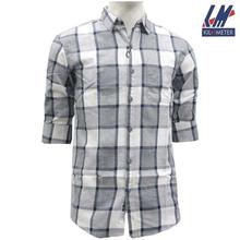 KILOMETER Grey/White Checkered Shirt For Men