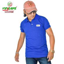 Virjeans Blue Polo Neck Tshirt for Men (VJC 690)