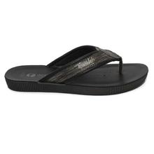 aeroblu Black/Grey Textured Slippers For Men - VD46