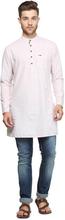 Peter England Men’s Straight Kurta – Peach White