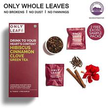 Onlyleaf Hibiscus Cinnamon Clove Green Tea, 25 Tea Bags with 2 Free