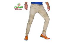 Virjeans Men’s Skinny Stretchable Cotton Slim Fit Pant Off White-(VJC 694)