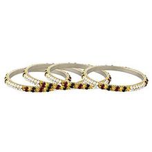 Faas Beautiful Sparkling Stone Studded Traditional Bangles Set for