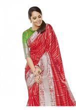 Stylee Lifestyle Red Banarasi Silk Jacquard Saree - 2074