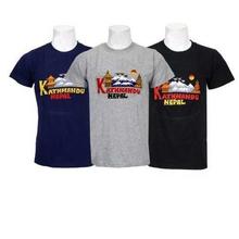 Pack Of 3 Embroidered 100% Cotton T-Shirt For Men-Blue/Grey/Black