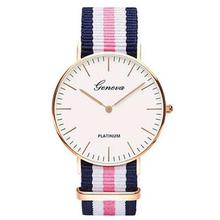 Top Luxury Brand Stripe Nylon Band Watch Men Quartz Wristwatch