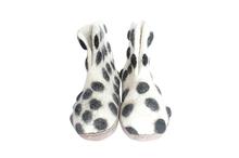 White Felt Polka Dotted Shoes For Kids