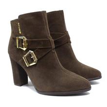 Vizzano Brown Buckle Heel Ankle Boots For Women - 9043.104