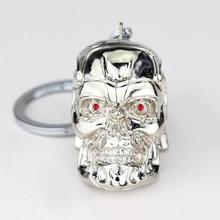 Weight 65g Terminator skull head logo charm Keychain men and women fashion Pendant keyring jewelry car key Accessories